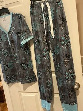 Jordan Gray & Teal Butterfly Pajama Set